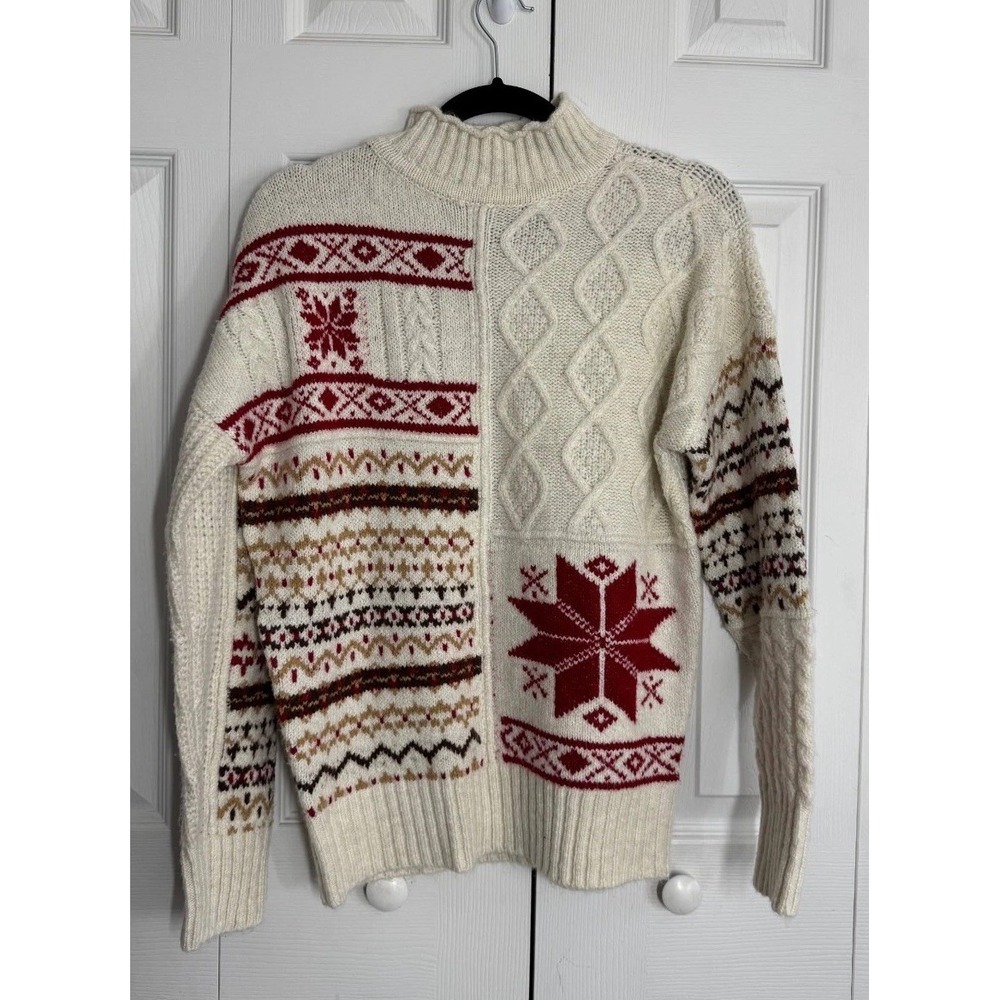 American Eagle Outfitters Cable Sweater Women's XS Vintage Snowflake Long Sleeve